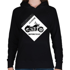PRINTFASHION motorcycle - Női kapucnis pulóver - Fekete
