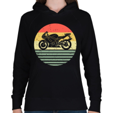 PRINTFASHION Motorcycle - Női kapucnis pulóver - Fekete női pulóver, kardigán