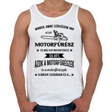 PRINTFASHION Motorfűrész / Favágó - Férfi atléta - Fehér