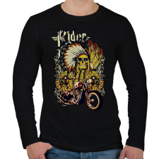 PRINTFASHION motorkerékpár és koponya - Férfi hosszú ujjú póló - Fekete férfi póló