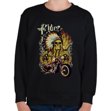PRINTFASHION motorkerékpár és koponya - Gyerek pulóver - Fekete gyerek pulóver, kardigán