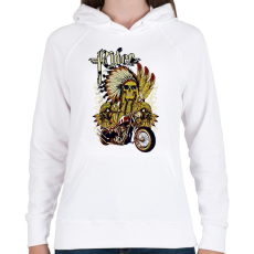 PRINTFASHION motorkerékpár és koponya - Női kapucnis pulóver - Fehér