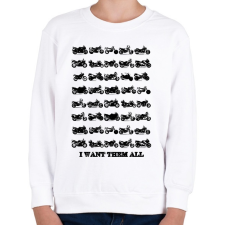 PRINTFASHION motorok fekete - Gyerek pulóver - Fehér gyerek pulóver, kardigán