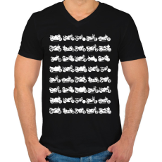 PRINTFASHION motorok sötét pólóra - Férfi V-nyakú póló - Fekete