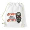 PRINTFASHION Motoros 02 - Beards makes everything better - Sportzsák, Tornazsák - Fehér