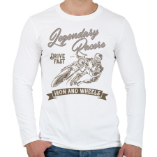 PRINTFASHION Motoros 03 - Legendary Racers - Férfi hosszú ujjú póló - Fehér férfi póló