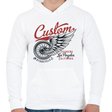 PRINTFASHION Motoros 06 - Pasadena Motorcycles - Férfi kapucnis pulóver - Fehér