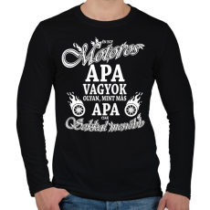 PRINTFASHION Motoros APA - Férfi hosszú ujjú póló - Fekete