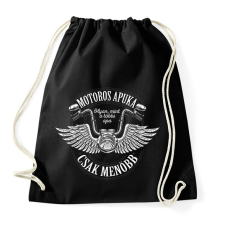PRINTFASHION Motoros Apuka - Sportzsák, Tornazsák - Fekete tornazsák