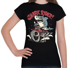 PRINTFASHION Motoros cápa - Női póló - Fekete