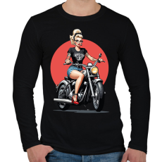 PRINTFASHION Motoros csaj - Férfi hosszú ujjú póló - Fekete