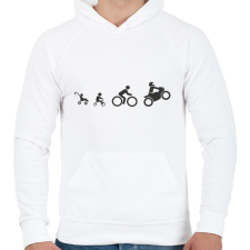 PRINTFASHION Motoros evolúció - Férfi kapucnis pulóver - Fehér férfi pulóver, kardigán