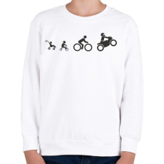 PRINTFASHION Motoros evolúció - Gyerek pulóver - Fehér
