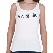 PRINTFASHION Motoros evolúció - Női atléta - Fehér női trikó
