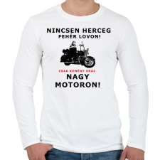 PRINTFASHION MOTOROS - Férfi hosszú ujjú póló - Fehér férfi póló