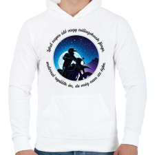 PRINTFASHION Motoros - Férfi kapucnis pulóver - Fehér férfi pulóver, kardigán