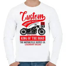 PRINTFASHION Motoros - Férfi pulóver - Fehér férfi pulóver, kardigán