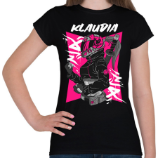 PRINTFASHION motoros Klaudia - Női póló - Fekete női póló