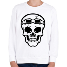 PRINTFASHION Motoros koponya - Gyerek pulóver - Fehér