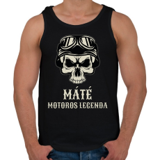 PRINTFASHION Motoros legenda - Névvel - Férfi atléta - Fekete