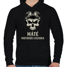 PRINTFASHION Motoros legenda - Névvel - Férfi kapucnis pulóver - Fekete női pulóver, kardigán