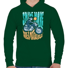 PRINTFASHION Motoros mosoly - Férfi kapucnis pulóver - Sötétzöld