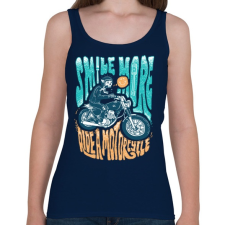 PRINTFASHION Motoros mosoly - Női atléta - Sötétkék női trikó