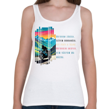 PRINTFASHION Motoros - Női atléta - Fehér női trikó