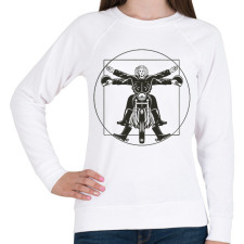 PRINTFASHION Motoros - Női pulóver - Fehér női pulóver, kardigán