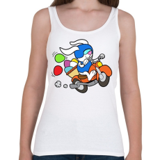 PRINTFASHION Motoros Nyuszi - Női atléta - Fehér