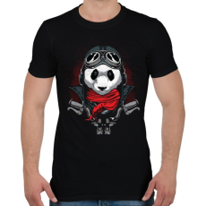 PRINTFASHION Motoros panda - Férfi póló - Fekete