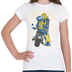 PRINTFASHION Motoros pár - Női póló - Fehér