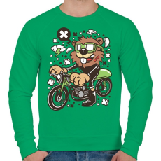 PRINTFASHION Motoros Rágcsávó - Férfi pulóver - Zöld