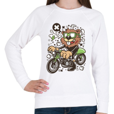 PRINTFASHION Motoros Rágcsávó - Női pulóver - Fehér női pulóver, kardigán