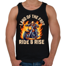 PRINTFASHION Motoros szabadság - Férfi atléta - Fekete
