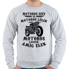 PRINTFASHION Motoros szív, motoros lélek... - Férfi pulóver - Sport szürke