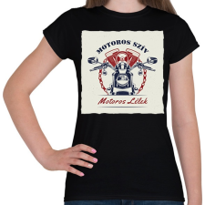 PRINTFASHION Motoros szív, motoros lélek - Női póló - Fekete női póló