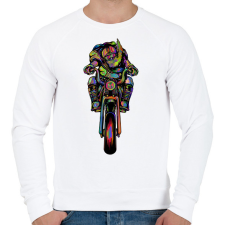 PRINTFASHION Motoros Télapó - Férfi pulóver - Fehér férfi pulóver, kardigán