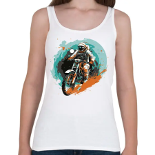 PRINTFASHION Motoros űrhajós - Női atléta - Fehér női trikó