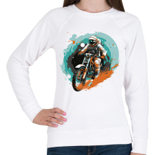 PRINTFASHION Motoros űrhajós - Női pulóver - Fehér női pulóver, kardigán
