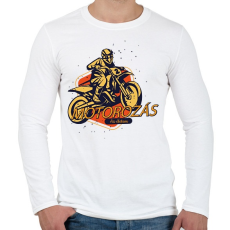 PRINTFASHION Motorozás az életem - Férfi hosszú ujjú póló - Fehér