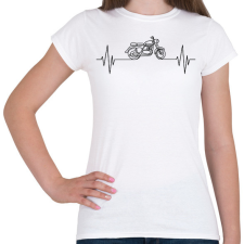 PRINTFASHION Motorozás ekg póló - Női póló - Fehér női póló