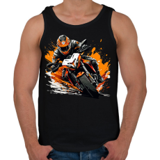 PRINTFASHION Motorozás  - Férfi atléta - Fekete