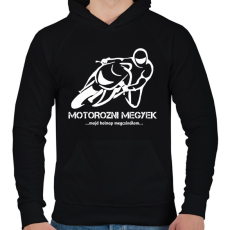 PRINTFASHION MOTOROZNI MEGYEK - Férfi kapucnis pulóver - Fekete
