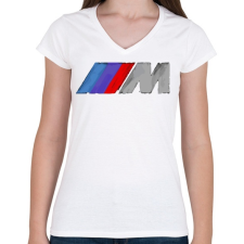 PRINTFASHION Motorsports - Női V-nyakú póló - Fehér női póló