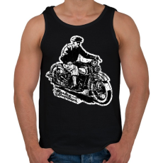 PRINTFASHION Motrocircle vintage - Férfi atléta - Fekete