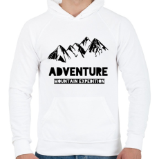 PRINTFASHION Mountain adventure  - Férfi kapucnis pulóver - Fehér