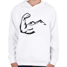 PRINTFASHION Mountain Bici - Gyerek kapucnis pulóver - Fehér
