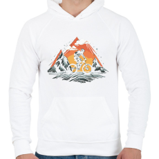 PRINTFASHION Mountain bike - Férfi kapucnis pulóver - Fehér
