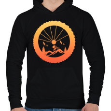 PRINTFASHION MOUNTAIN BIKE - Férfi kapucnis pulóver - Fekete